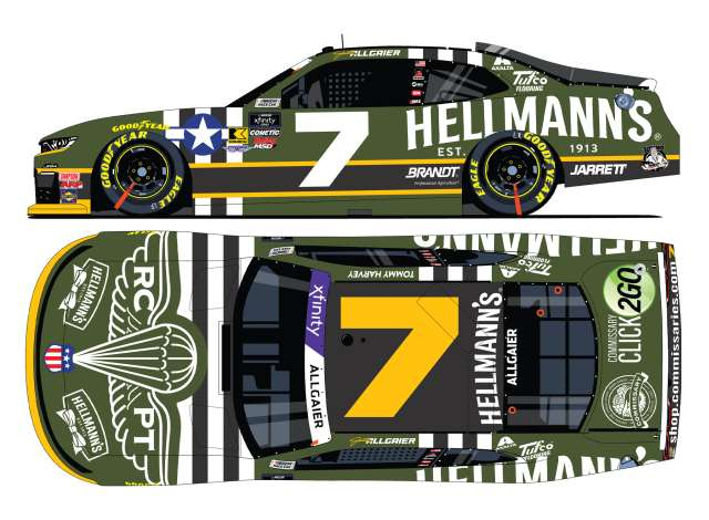 Chevrolet #7 Justin Allgaier *Hellmannâ€™s RCPT Salutes*, green/white 2025