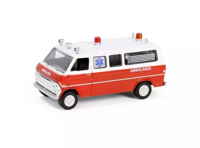 FORD Club Wagon Minibus Ambulance (1972) - Airplane, Red White