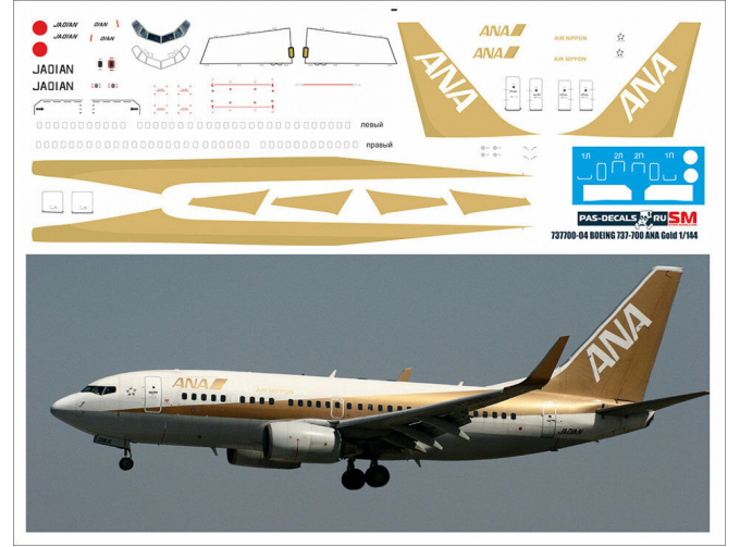 Декаль на Boeing 737-700 ANA GOLD