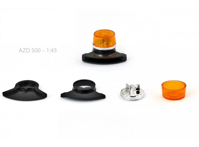 Проблесковый маяк Tesla AZD 500/501, оранжевый с черной сиреной