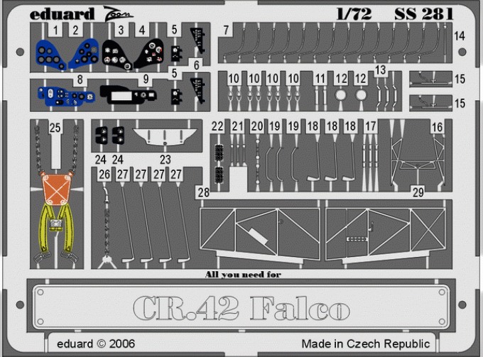 Ss281 Цветное фототравление для Cr 42 Falco