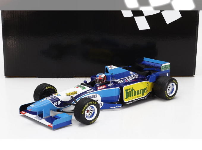 BENETTON F1 B195 Team Mild Seven Renault №1 World Champion Winner Japan Gp With Rain Tyres Michael Schumacher (1995), Blue Yellow