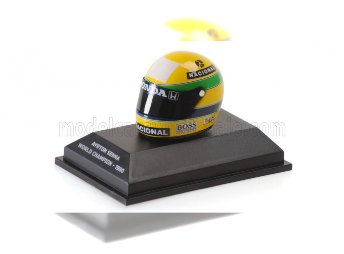 BELL HELMET F1 Casco Helmet Mp4/5b Honda V10 Team Marlboro №27 World Champion Season (1990) Ayrton Senna, Yellow Green