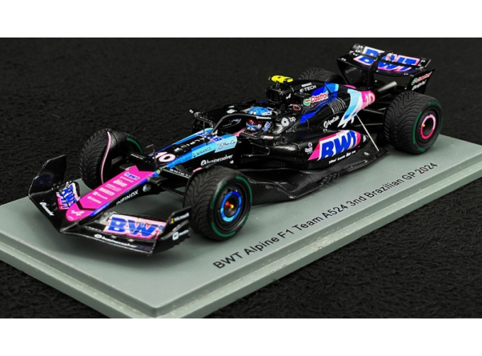 ALPINE F1 A524 Team Bwt Alpine №10 3rd Brazilian Gp (2024) Pierre Gasly, Black Blue Pink