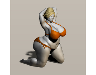 Фигура Полная дама на коленях, окрашенная