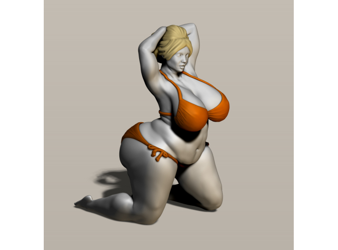 Фигура Полная дама на коленях, окрашенная