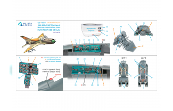 3D Декаль интерьера кабины МиГ-21МФ (Московского завода) (Eduard) (с 3D-печатными деталями)