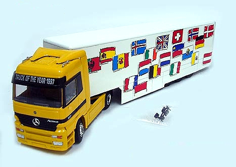 MERCEDES-BENZ Actros 1857 седельный тягач с полуприцепом, желтый / белый