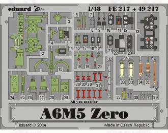 Цветное фототравление для A6M5 Zero