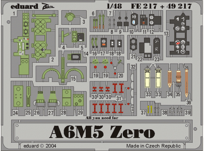 Цветное фототравление для A6M5 Zero
