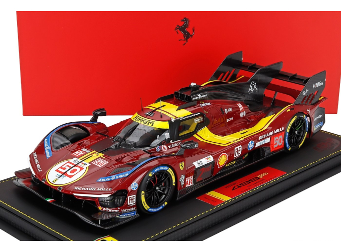 FERRARI 499p 3.0l turbo v6 Team Ferrari AF Corse №50 24h Le Mans (2025) Antonio Fuoco - Miguel Molina - Nicklas Nielsen - Con Vetrina - With Showcase 