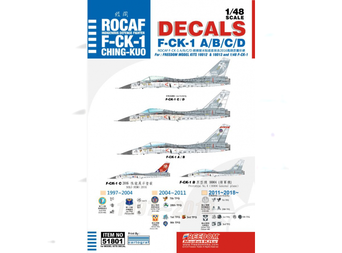 Декаль ROCAF F-CK-1 “CHING-KUO” FIGHTER 1997 ~ 2018