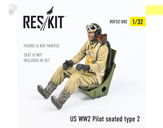 Сидящий пилот времен Второй мировой войны США тип
