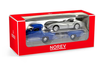 MERCEDES-BENZ racing car transporter truck renntransporter (1955) + MERCEDES-BENZ W196 spider (1955)