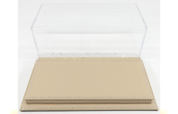 VETRINA DISPLAY BOX Molhouse Base In Pelle - Leather Base Beige - Lungh.lenght Cm 23 X Largh.width Cm 12 X Alt.height Cm 8.5 (altezza Interna 6.7 Cm ), Plastic Display