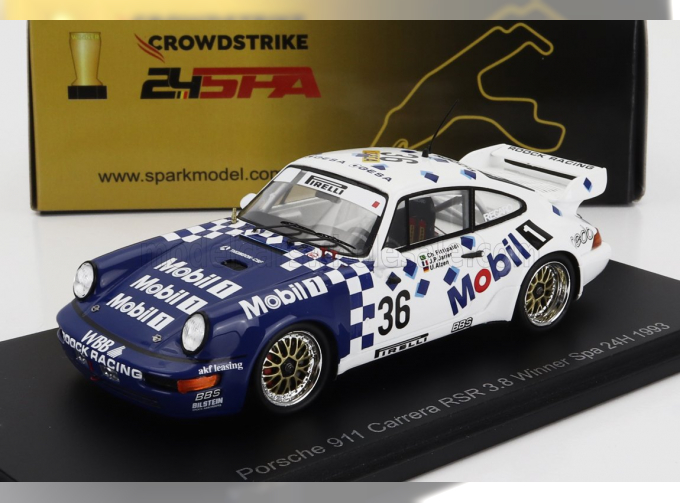 PORSCHE 911 964 Carrera Rsr 3.8 Team Roock Racing №36 Winner 24h Spa (1993) Christian Fittipaldi - Jean Pierre Jarier - Uwe Alzen, Blue White