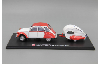 CITROEN 2CV Dolly et sa caravane Ailette, white / red