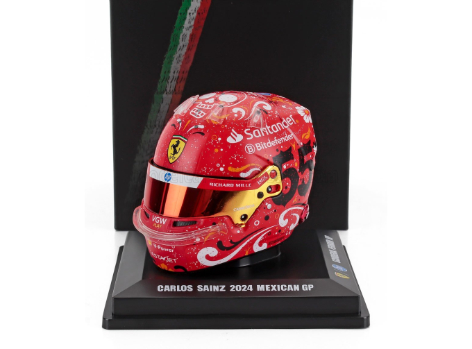 BELL HELMET - CASCO HELMET F1 Carlos Sainz Team FERRARI HP №55 Winner Mexico GP (2024) - red