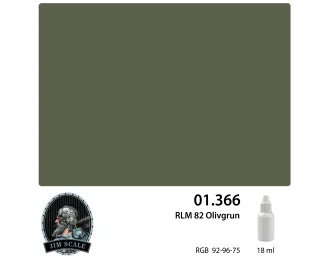 Краска акриловая для аэрографа Jim Scale: RLM 82 Olivgrun, 18мл