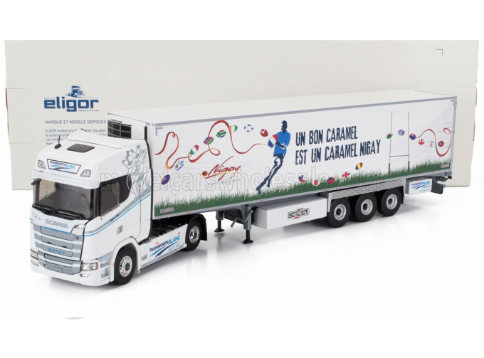SCANIA S500 Semi Frigo Truck Cassonato Chereau Transports Blanc Nigay Rugby (2024), White
