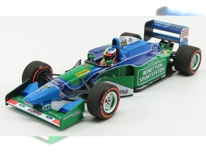 BENETTON F1 B194 Ford Mild Seven (car Of Michael Schumacher (1994) World Champion) Demonstration Run Gp Belgium Spa (2017) Mick Schumacher, Blue Green