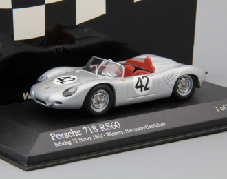 PORSCHE 718 RS60 Sebring 12 Hours Winners: Herrmann / Gendebien #42 (1960), silver