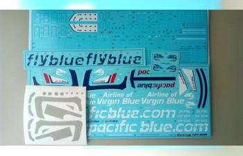 Декаль для Boeing 737-800 Pacific Blue Old with stencils