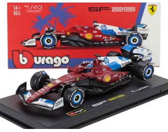 FERRARI With Pilot And Showcase - F1 Sf-25 Team Scuderia Ferrari Hp №16 Miami Gp (2025) Charles Leclerc, Red White Blue