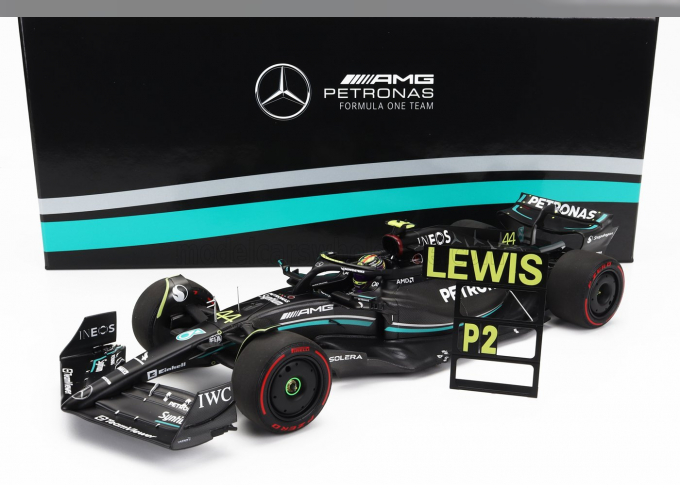 MERCEDES-BENZ GP F1 W14 Team Mercedes-amg Petronas Formula One №44 2nd Australian Melbourne Gp With Pit Board (2023) Lewis Hamilton, Matt Black