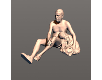 Фигурка Паша и Ирина на пляже, неокрашенная