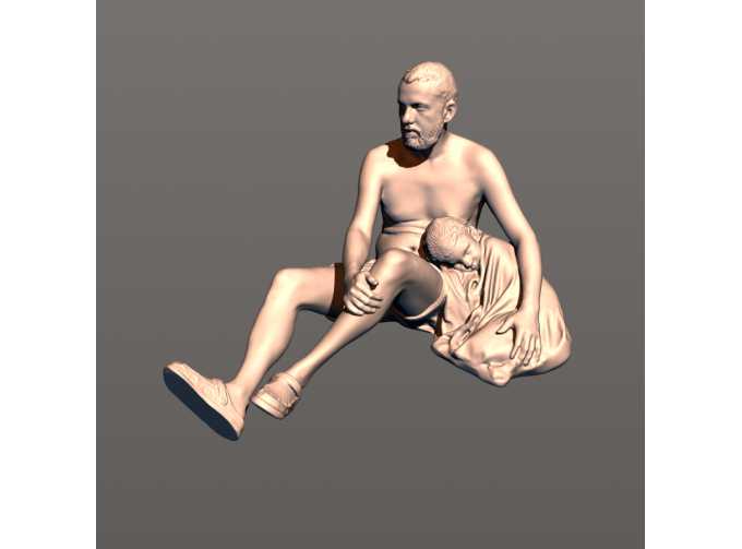 Фигурка Паша и Ирина на пляже, неокрашенная