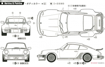 Сборная модель PORSCHE 930 Turbo 76