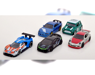 FORZA MOTORSPORT SET Lamborghini Gallardo, Ford GT, Morris Mini, Porsche 911 GTr RS Nissan Silvia S15 in gift Box