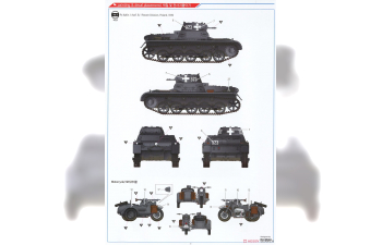 Сборная модель German Panzer I Ausf.B & Motorcycle Zündapp KS750 w/sidecar