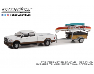 RAM 2500 Limited Longhorn Bright White & Walnut Brown с прицепом Canoe and Kayak (2022)