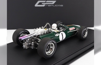 BRABHAM F1 Bt24 Repco N 1 2nd Mexico Gp (with Pilot Figure) 1967 Jack Brabham - Con Vetrina - With Showcase, Green Gold