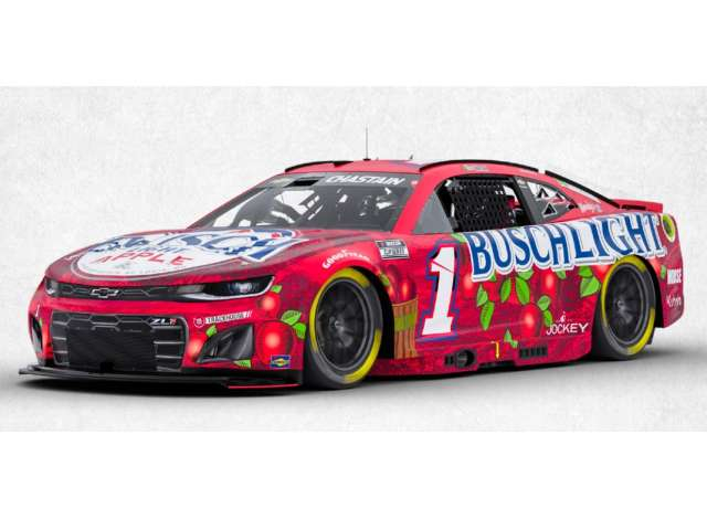 Chevrolet #1 Ross Chastain *1 Busch LightÂ® Apple*, red 2025