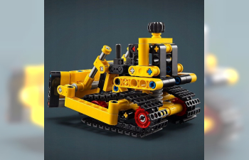 BULLDOZER Lego Technic - Heavy Duty Tractor Cingolato - 195 Pezzi - 195 Pieces, Yellow