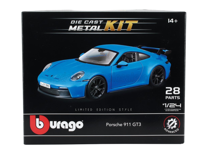 Сборная модель PORSCHE 911 992 Gt3 Coupe (2022) - 28 Pcs, Blue