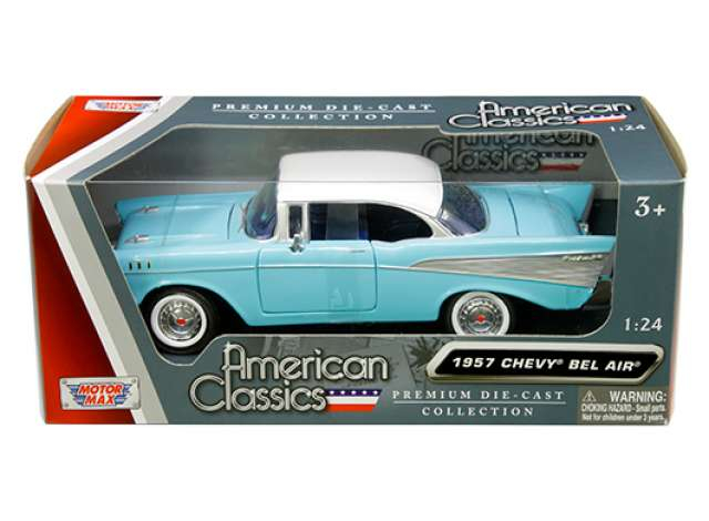 CHEVROLET Bel Air Hardtop (1957), light blue with white roof
