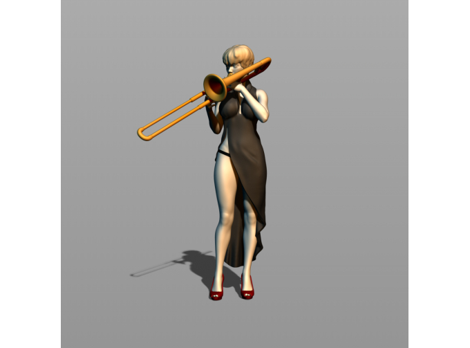 Фигура Тромбонистка, окрашенная