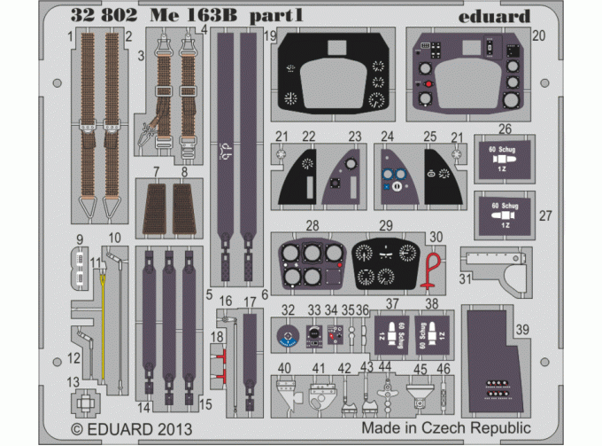 Цветное Фототравление для Me 163B S.A.