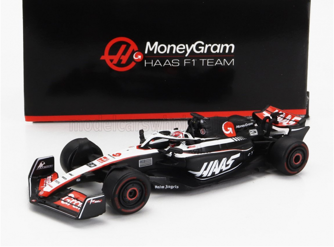 HAAS F1 Fw23 Team Moneygram Haas №20 Season (2023) Kevin Magnussen, White Black Red