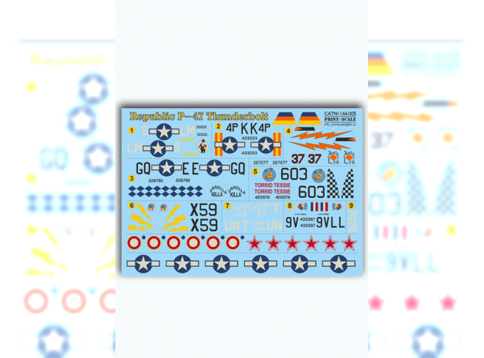 Republic P-47 Thunderbolt Wet decal