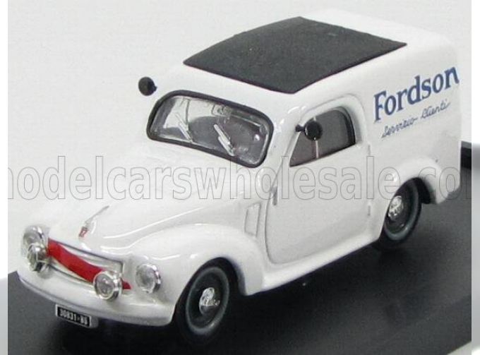 FIAT 500c Furgone Van Veicolo Commerciale Publicitaire Fordson Brescia Servizio Clienti (1950), White Black