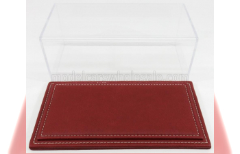 VETRINA DISPLAY BOX Maranello Base In Pelle - Leather Base Bordeaux - Lungh.lenght Cm 23 X Largh.width Cm 12 X Alt.height Cm 8.5 (altezza Interna 7.7 Cm ), Plastic Display