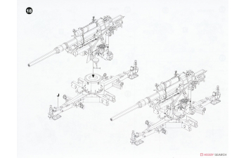 Сборная модель немецкая 88-мм пушка Flak 36 на жд платформе SSys