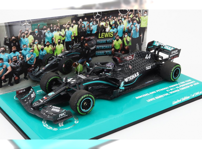 MERCEDES-BENZ GP F1 W11 Eq Performance Team Amg Petronas Motorsport №44 (with Worn Rain Tyres - 7 Times World Champion) Winner Turkish Gp (2020) Lewis Hamilton, Black Green