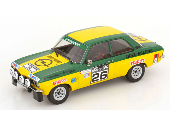 OPEL Ascona A (night Version) №26 Rally Rac Lombard (1973) Walter Rohrl - Jochen Berger, Green Yellow