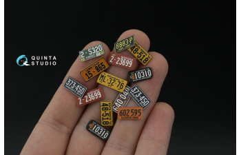 3D Декаль Автомобильные номера США, средний запад, 1940-1950 (для всех моделей) (на метал. основании)
